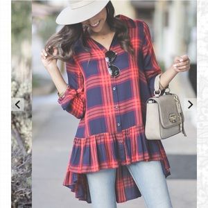 Grace and lace ruffle plaid